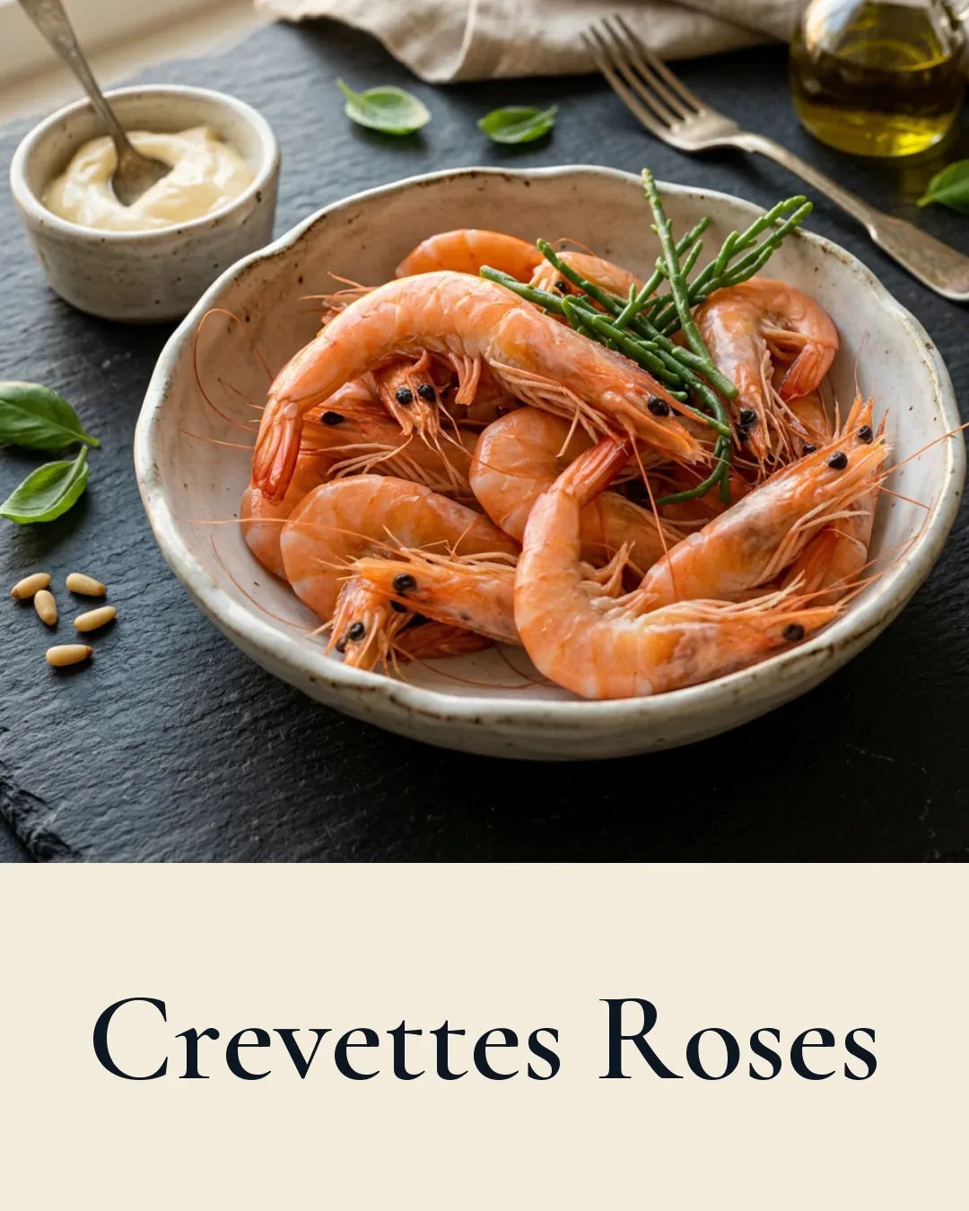 Assiette de crevettes roses